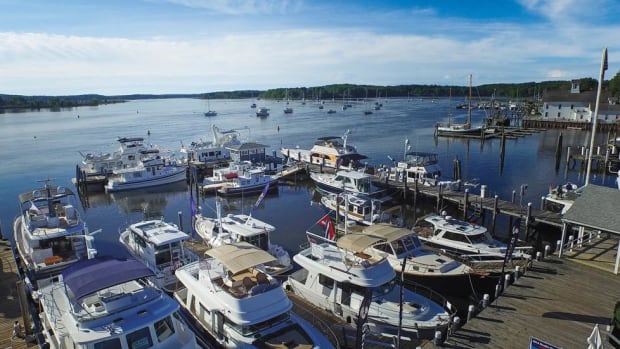 Part of the fleet of 27 cruising boats at the Essex Island Marina in Essex, Conn.