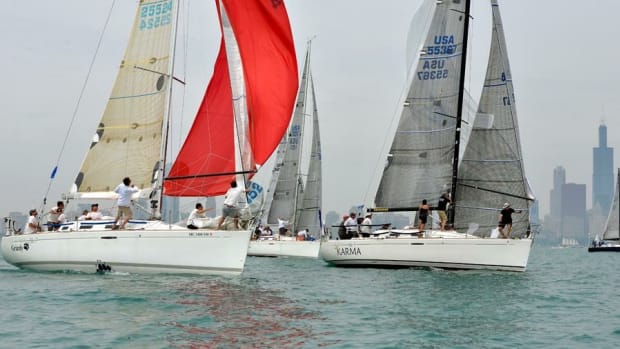 The Karma Sailing Group (at right) won its eighth Chicago Yacht Club Race to Macki-nac in its section.