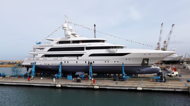 Benetti’s FB264 is a 209-foot highly customized aluminum yacht that was recently launched at a yard in Livorno, Italy.