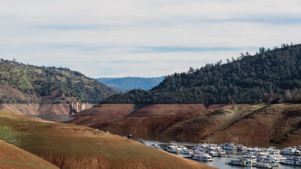 Bidwell Canyon Marina on Lake Oroville in northern California in a photo taken in February.