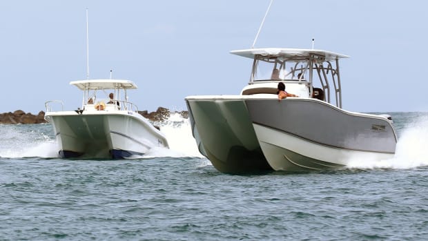 Twin Vee power catamarans are known for their smooth ride in rough water.
