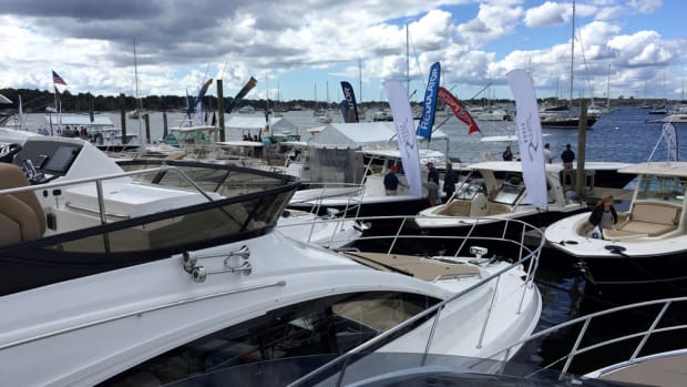 Serious buyers and current boat owners turned out on Thursday, the first day of the 46th annual Newport International Boat Show.