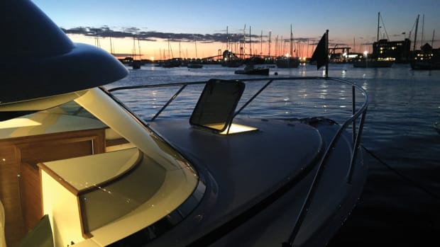 Newport is a place that “screams boating,” says one exhibitor — the perfect place to hold a show. The new Bertram 35 shown here debuted at the show.