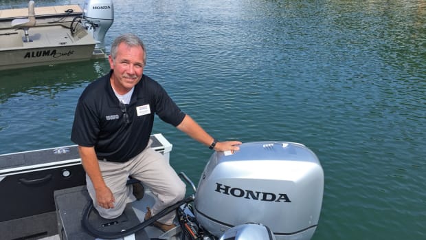 Honda senior OEM sales manager Dennis Ashley was at the media event to outline the benefits of all Honda engines from 4 to 250 hp.