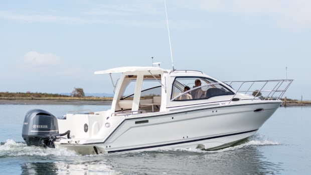 Cutwater is expanding further into outboard power with the launch of Sport Coupe models such as this Cutwater 24 Sport Coupe Open Bulkhead, which will debut at the Fort Lauderdale International Boat Show.