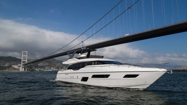 The Ferretti Group is displaying this Ferretti Yacht 700 — part of its Tai He Ban edition for the Asian market — for the first time in the Asia Pacific region this weekend.