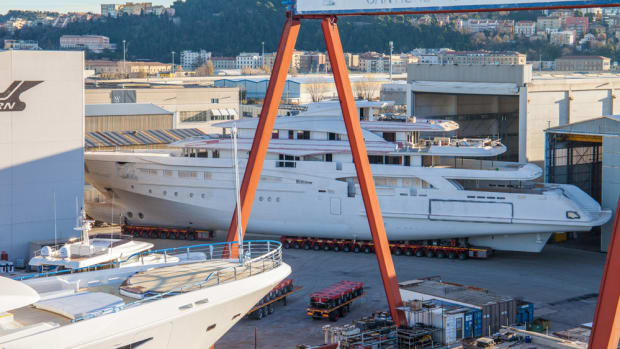 CRN moved M/Y CRN 135, which weighs more than 1,000 tons, from one hangar to another at its shipyard in Ancona, Italy.