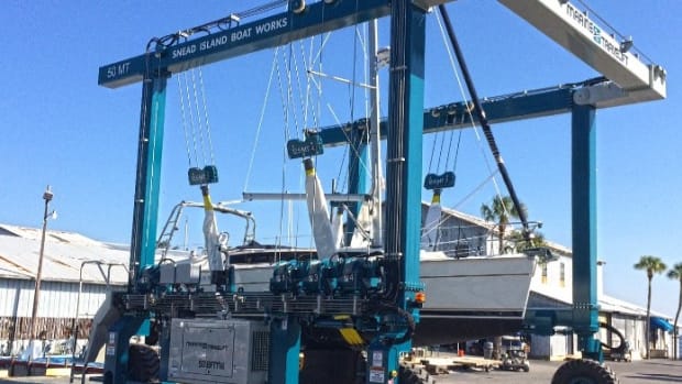Marine Travelift said Snead Island Boat Works has been buying its boat hoists since 1968.