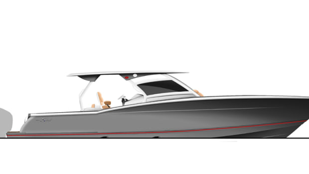 Scout said the 380 LXF is built on its epoxy-infused, double-stepped fuel-efficient hull.
