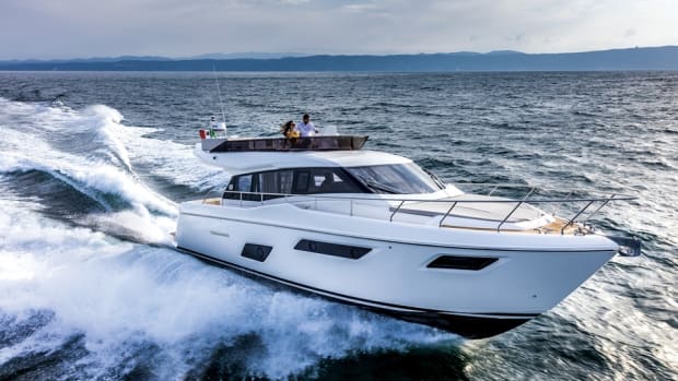 The Ferretti Yachts 450 will make its U.S. debut at the show.