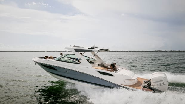 The Sea Ray 350 SLX is among the boats MarineMax will display at the St. Petersburg show in December.