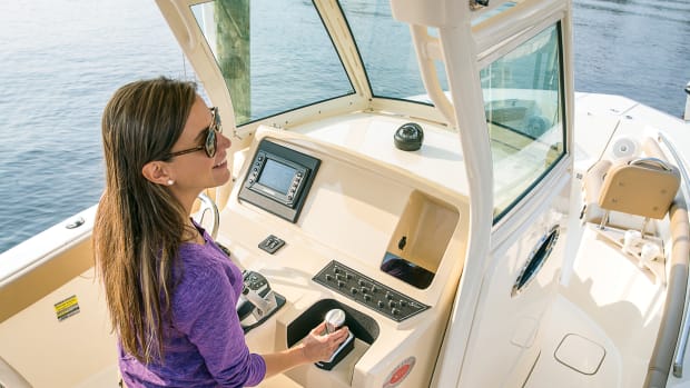 Evinrude’s iDock joystick piloting system puts difficult docking maneuvers at the ease of a boat operator’s fingertips.