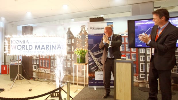The 2016 ICOMIA World Marinas Conference announcement at METS came with a mini-fireworks display.