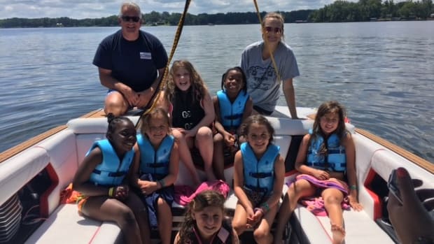 Pleasurecraft Engine Group employees helped children at Camp Kemo in South Carolina enjoy a day on the water.