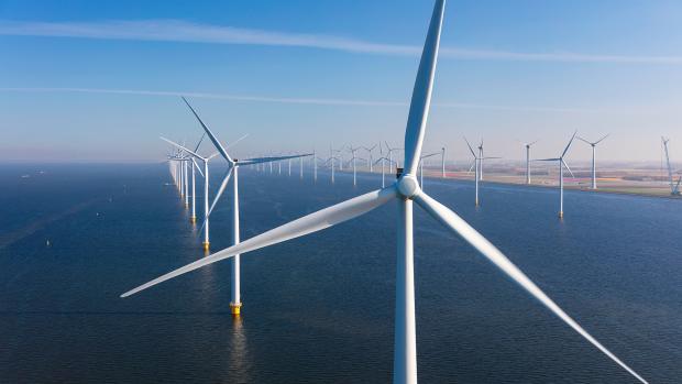 Wind farms in Europe, such as this one in the Netherlands, space the turbines much closer than U.S. installations.