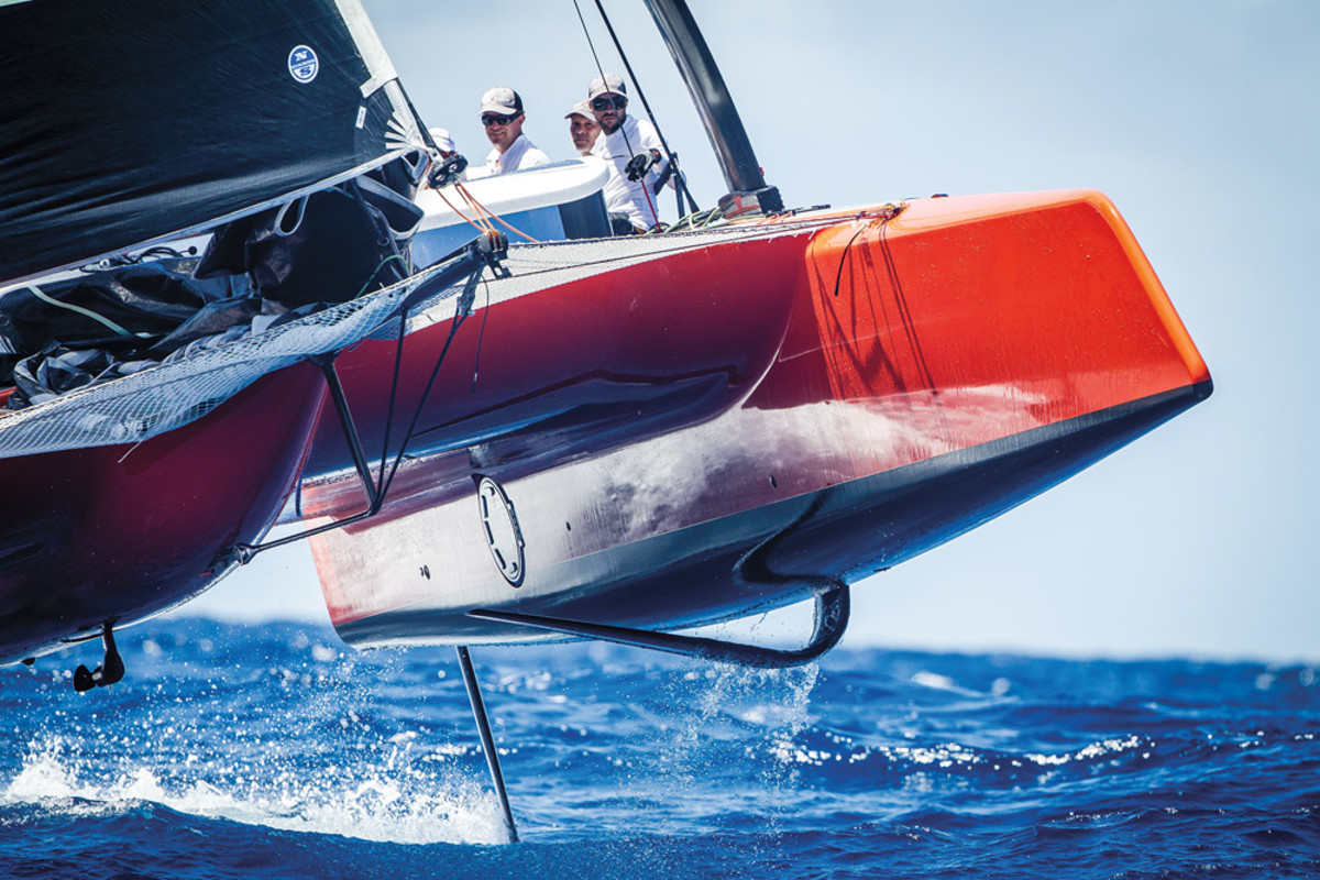 Gunboat CEO Peter Johnstone remains confident that the investment in the company’s G4 model, shown racing in the Les Voiles de St. Barths regatta, will eventually pay off.