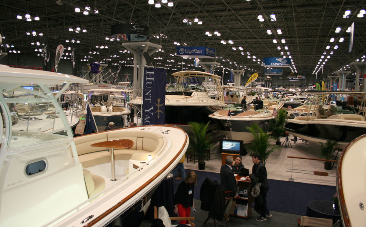 The New York Boat Show delivered solid opening-day attendance numbers Wednesday in Manhattan. Photo by Rich Armstrong.