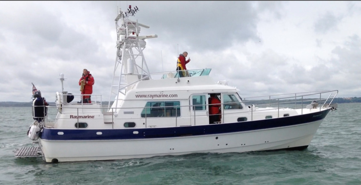 Raymarine uses this Hardy 42 trawler to test its products off England’s southern coast.