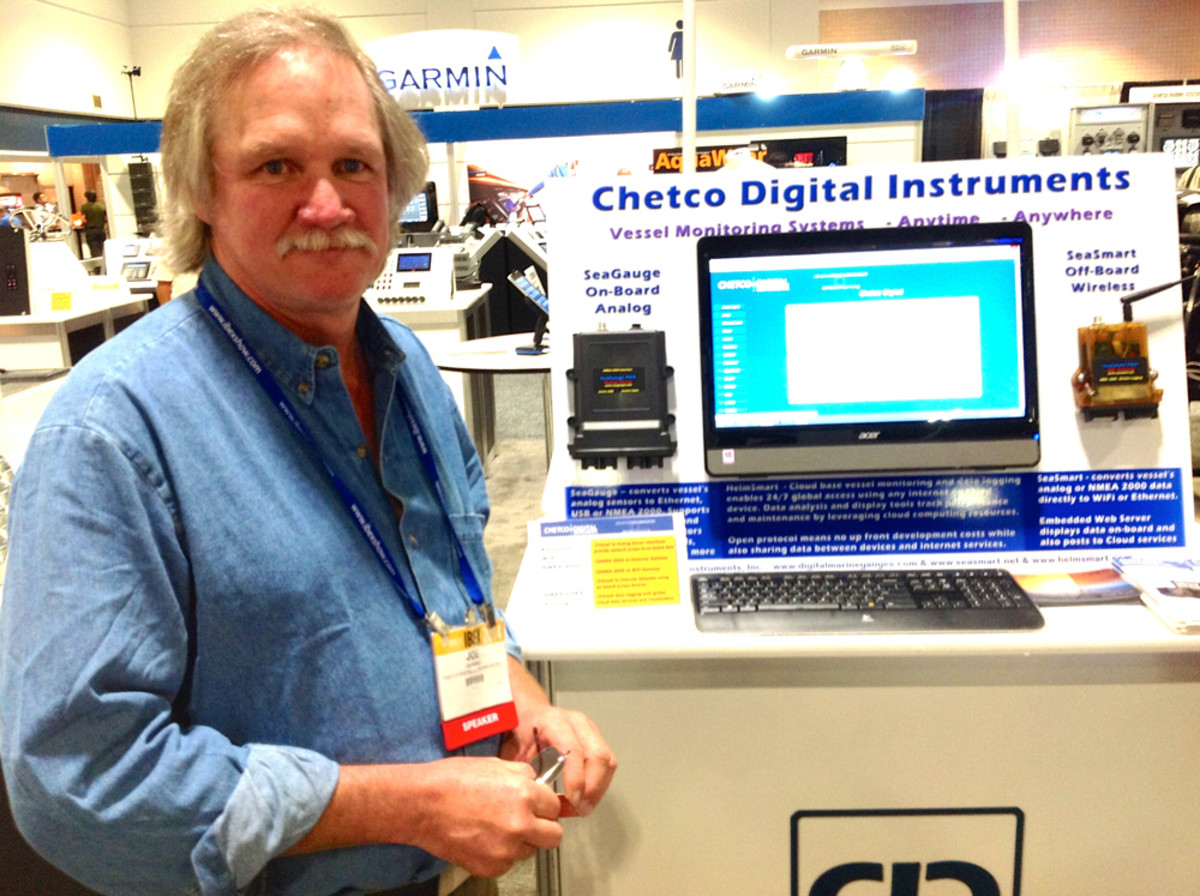 Chetco Digital Instruments chief technology officer Joe Burke coordinated the Connected Boat display at IBEX.
