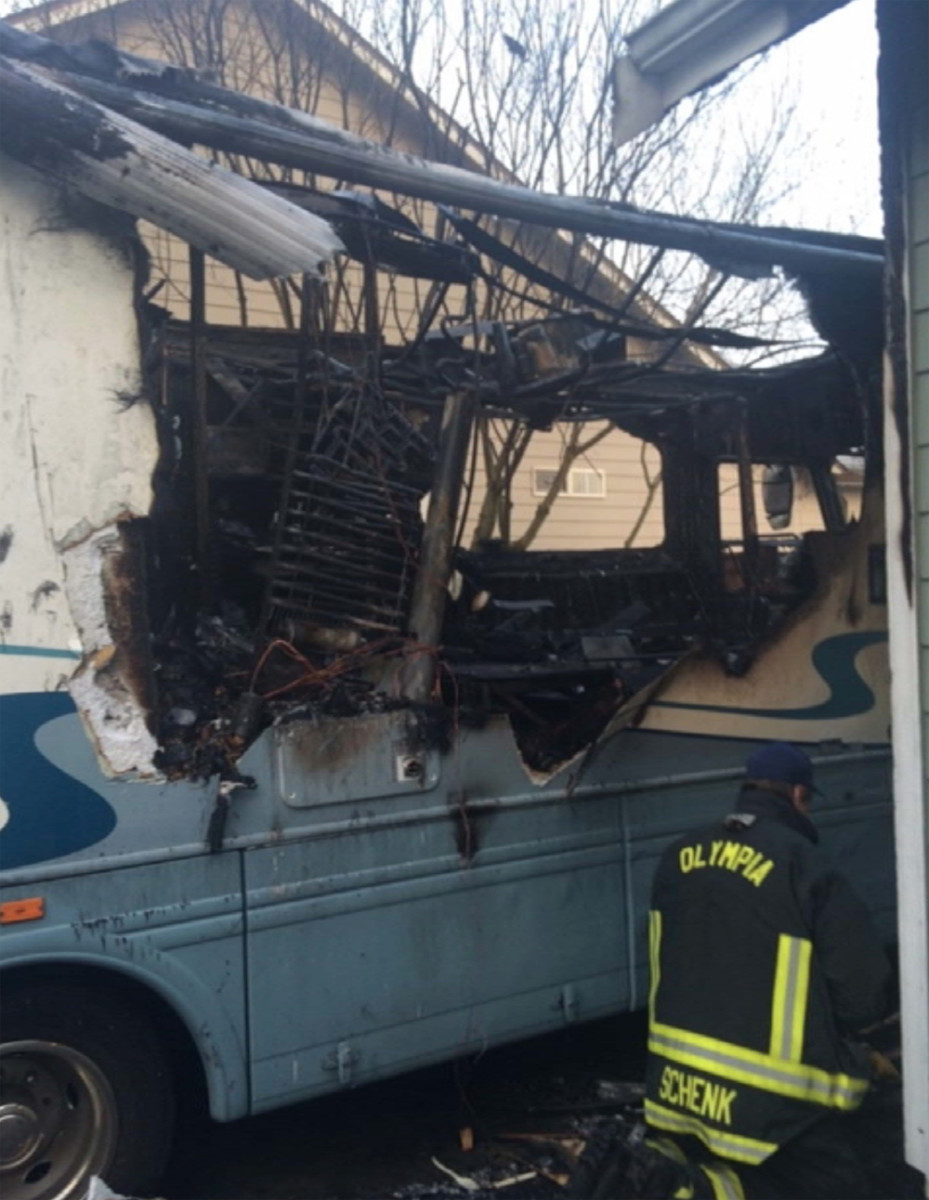 A class-action lawsuit against Dometic alleging that the company sold faulty refrigerators included this picture and said the damage to this RV was due to a flawed unit.