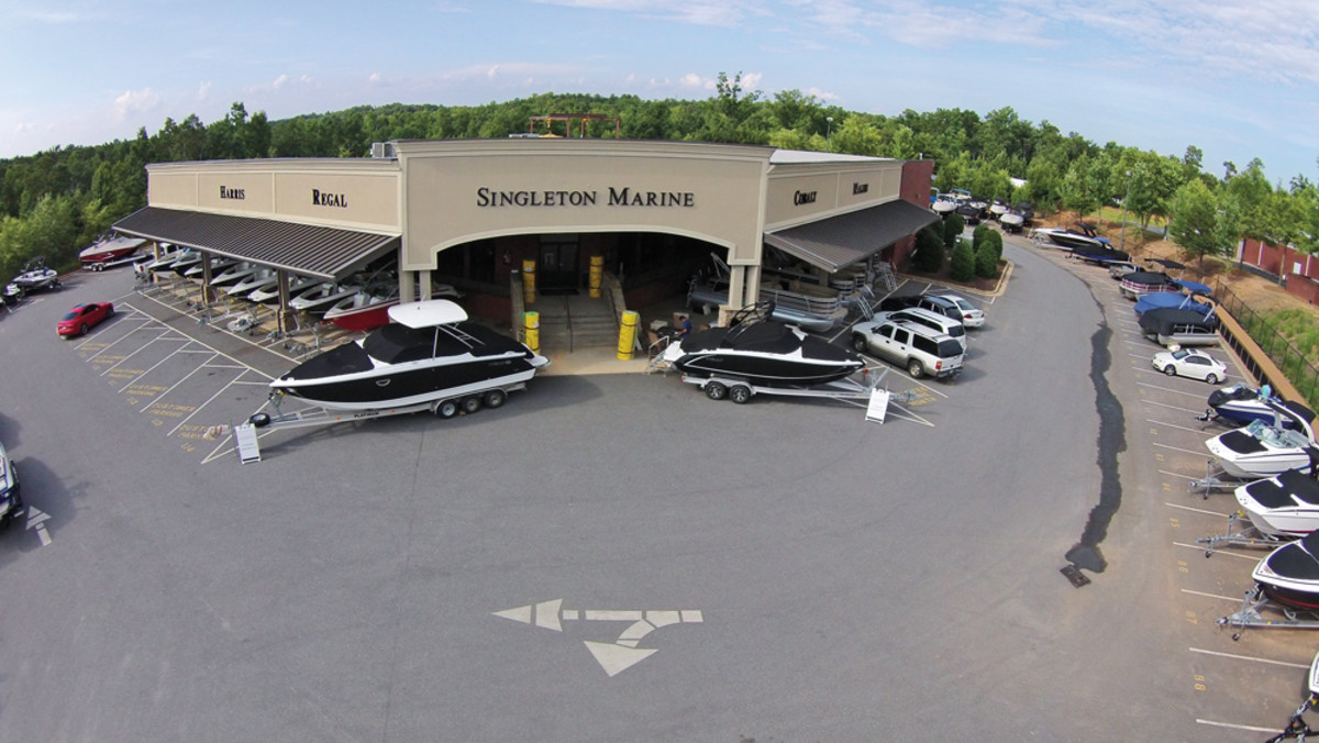 This facility in Buford, Ga., is the Atlanta area’s principal outlet for Singleton’s new-boat lineup.