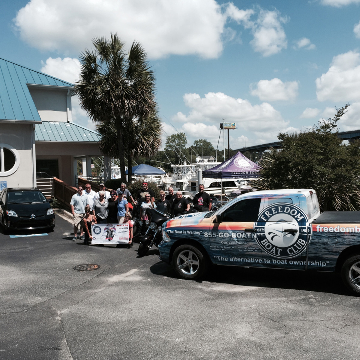 The tour riders visited the “Grand Strand” Freedom Boat Club franchise Monday in North Myrtle Beach, S.C.
