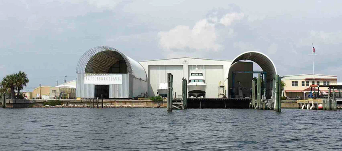Bertram Yachts’ new headquarters is an existing 120,000-square-foot shipyard and marine service facility on Tampa Bay.