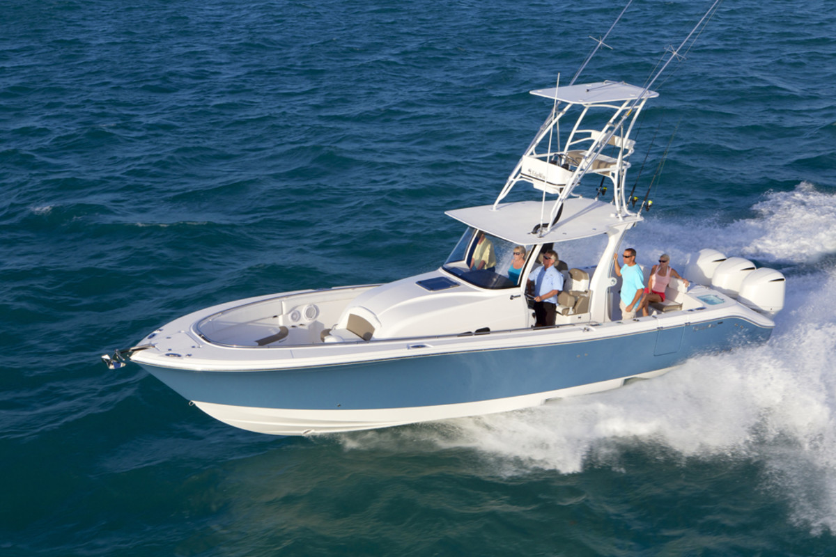 This 36-foot center console has helped EdgeWater Boats drive demand and contribut-ed to the company’s recent growth in workforce and capacity.
