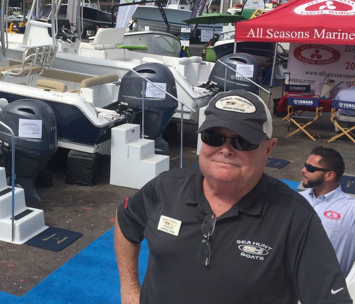 Sea Hunt sales manager Johnny Craig spoke about the company’s success at the Progressive Norwalk Boat Show.