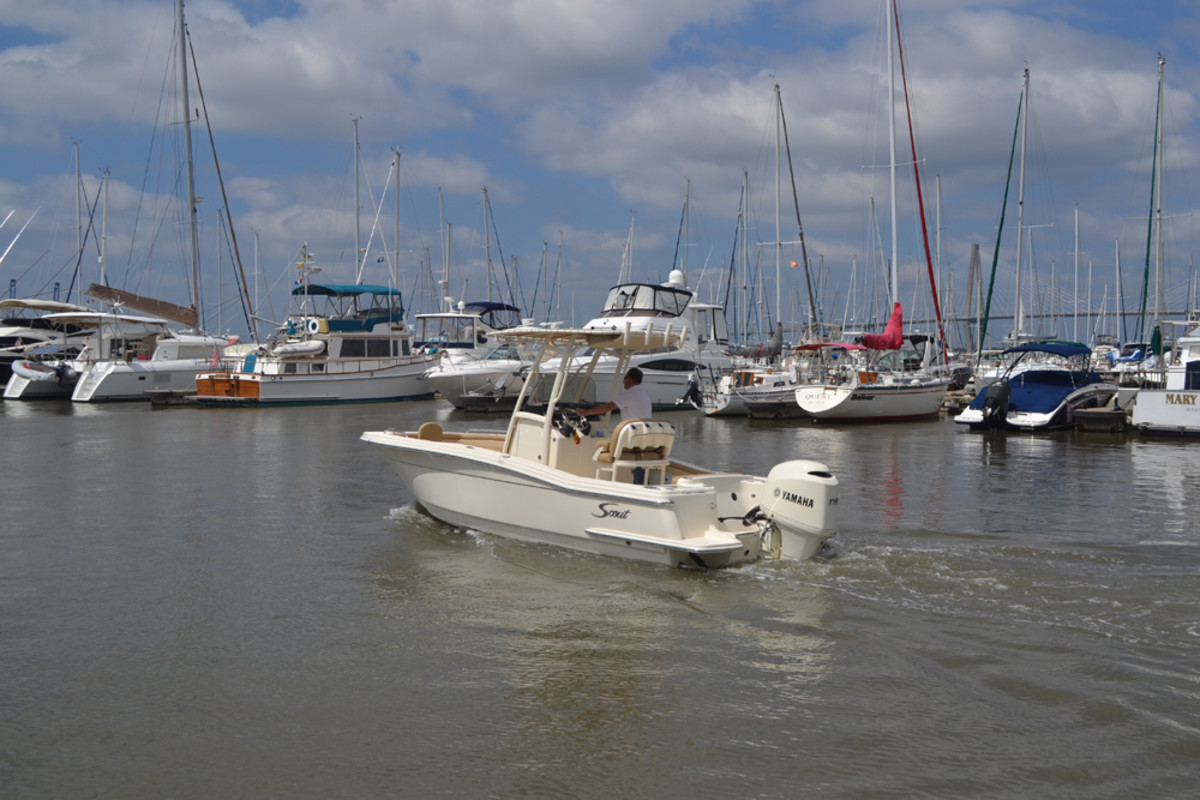 The 215 XSF was one of three new boats that Scout debuted at its dealer meeting in South Carolina.