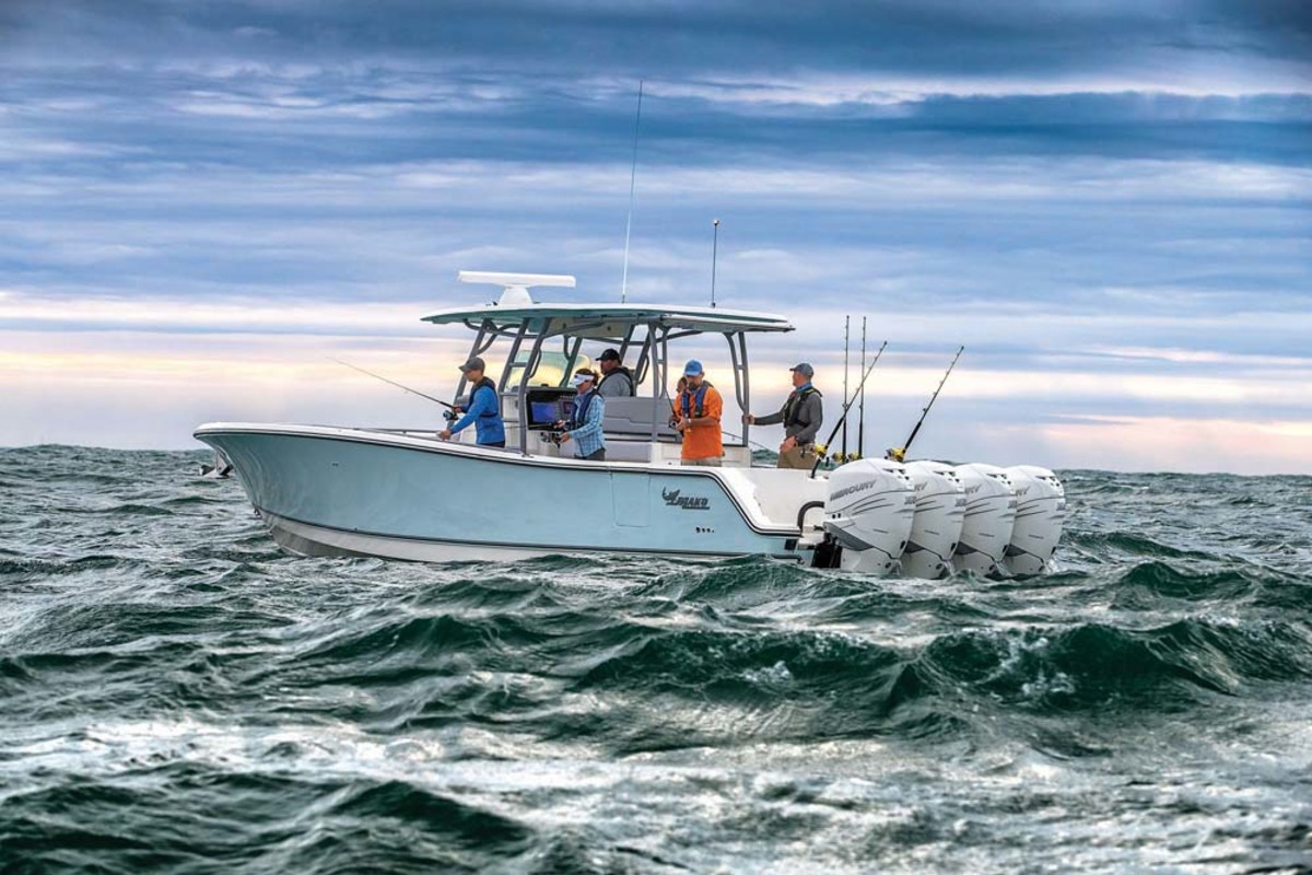 The Mako 414 CC is the builder’s largest boat ever and its first with four outboards.