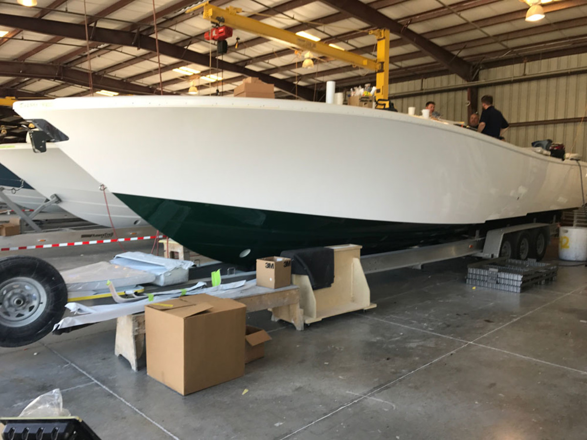 The 42 Offshore CE will be about 20 percent lighter than the conventional 42-foot Yellowfin.