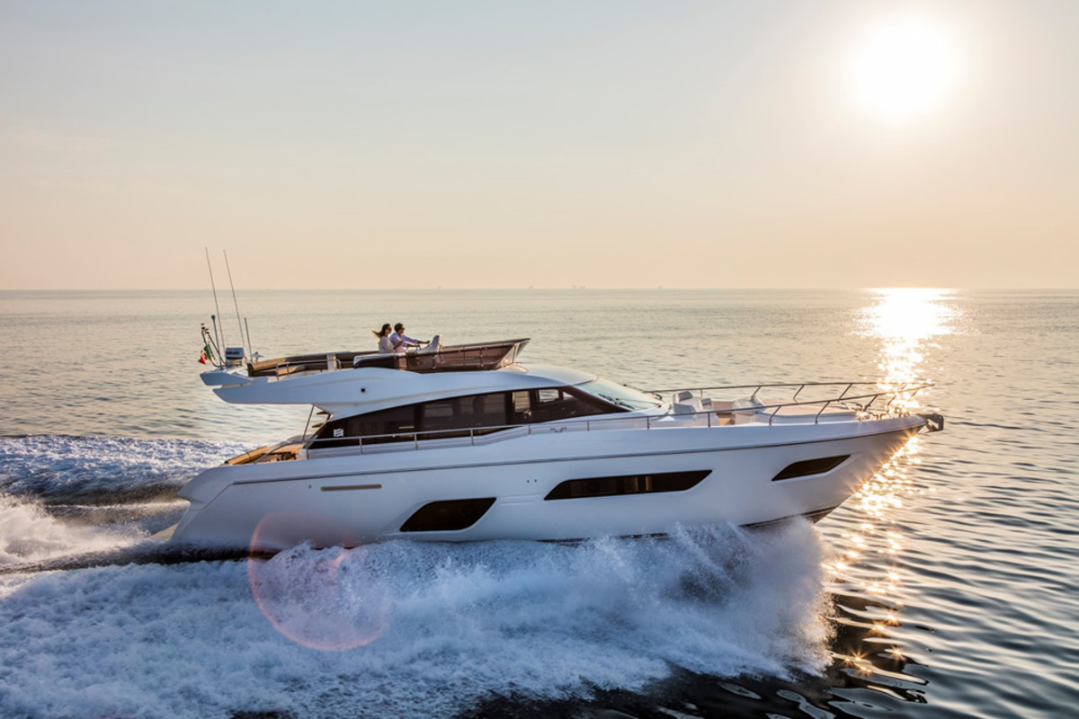 The Ferretti Yachts 550 will make its Persian Gulf premiere at the Dubai International Boat Show.