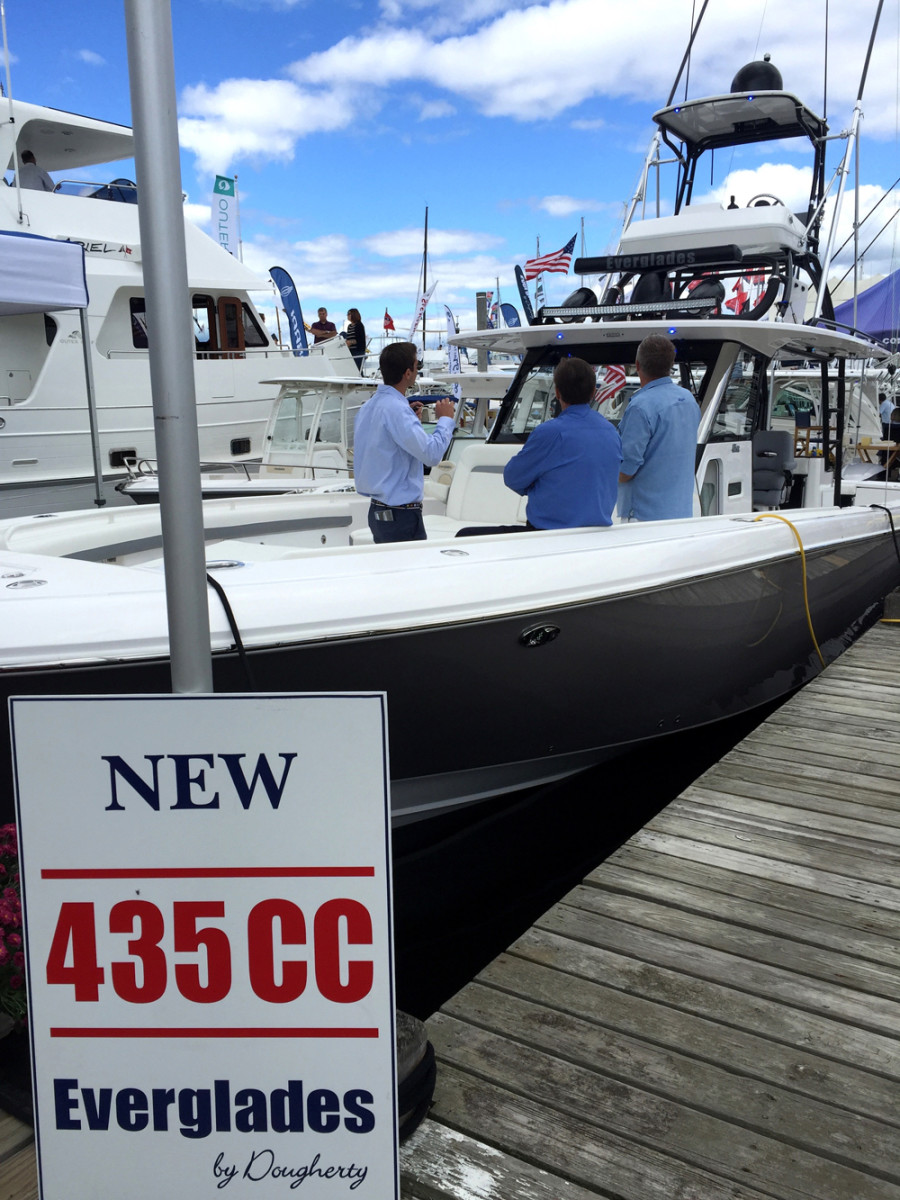 The Hunt 72 that is shown in the background won for best new powerboat 35 feet and larger at last year’s show.