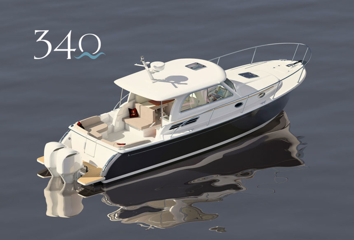 The new Back Cove 34O is the first boat from the company with outboard power and will make her debut at the 2018 Newport International Boat Show