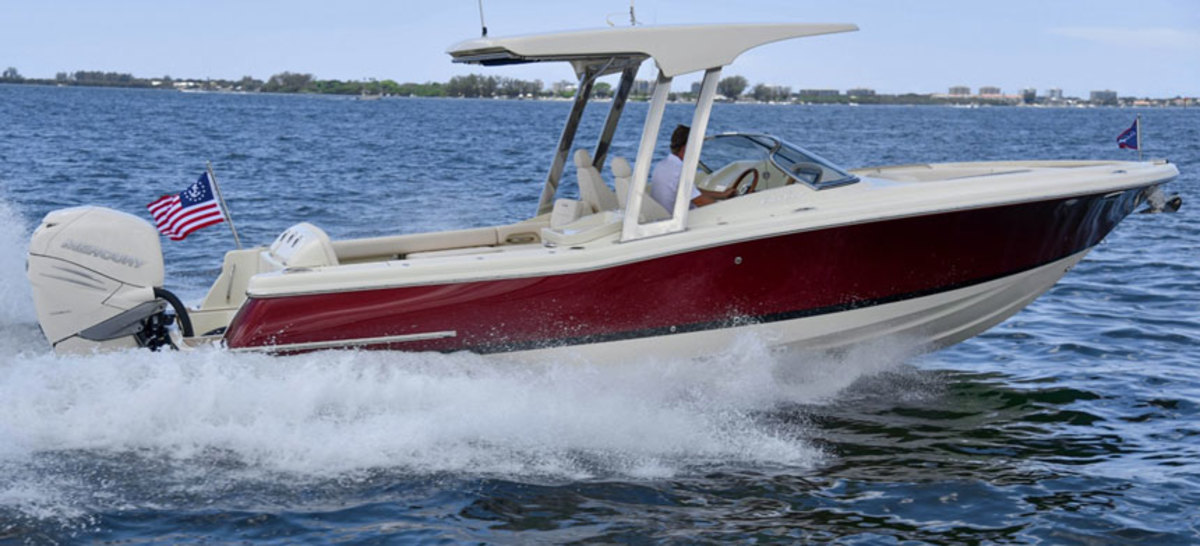Chris-Craft, which was sold to Winnebago, premiered this Launch 28 GT in Miami
.