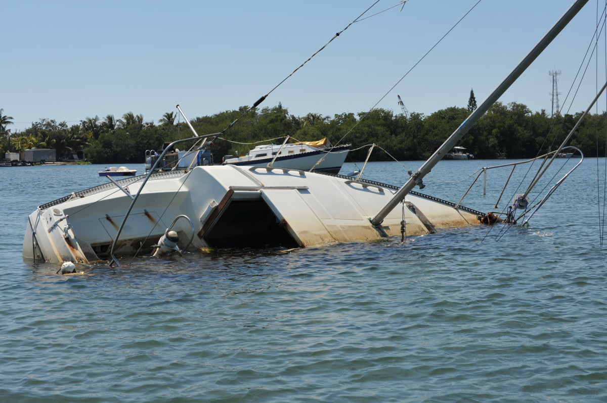 Derelict boat in Monroe County waters