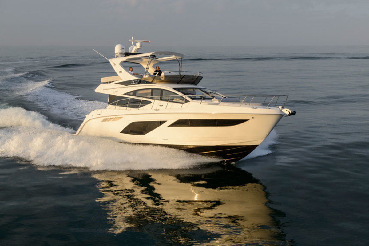 Brunswick Corp. said Tuesday that it will sell its Sea Ray brand after several consecutive quarters of weakness in the larger-boat segment. Shown is the L550 Fly.