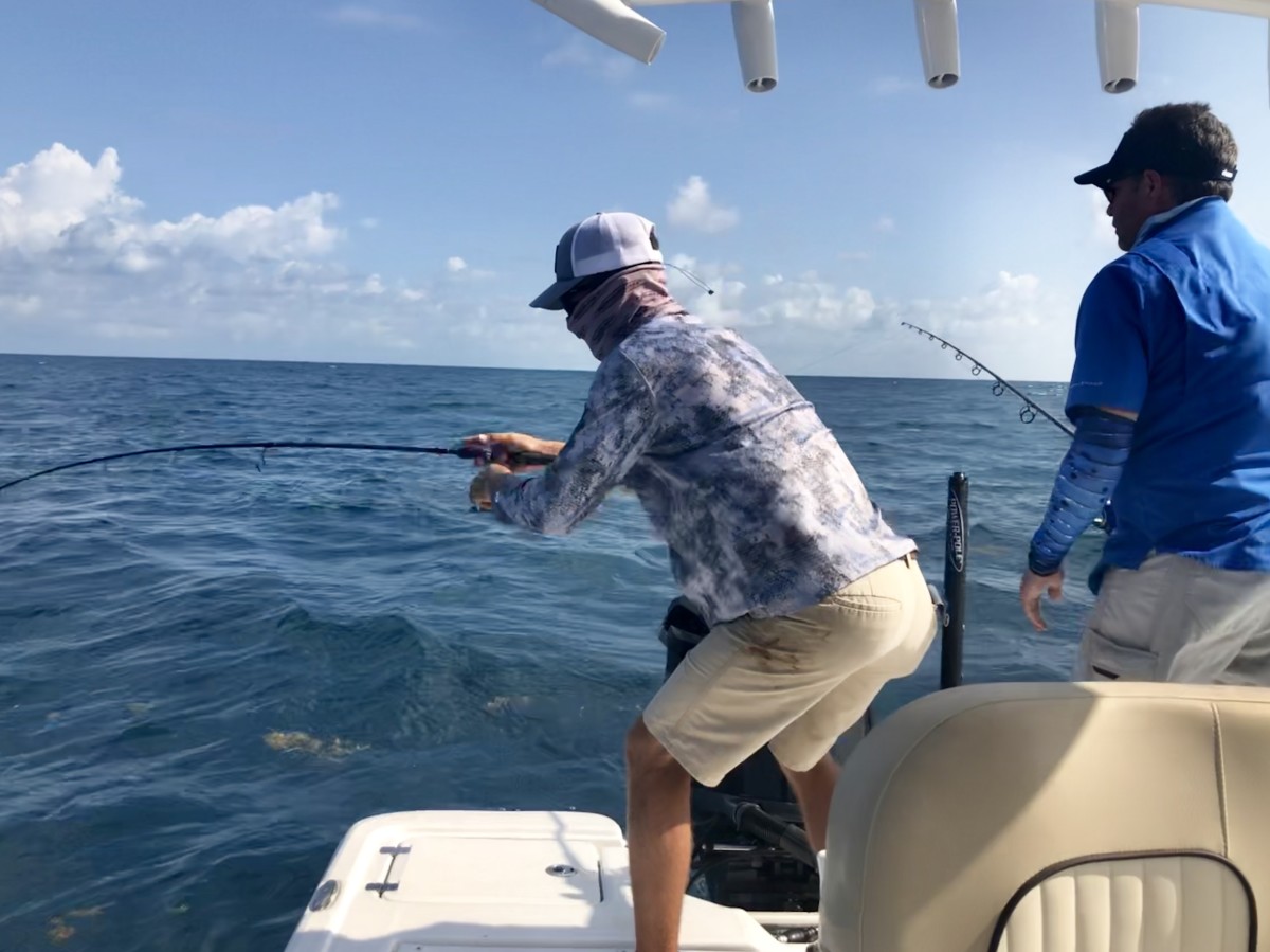 Captains who took the media out to target tarpon and other species used circle hooks to increase the survival potential of released fish.