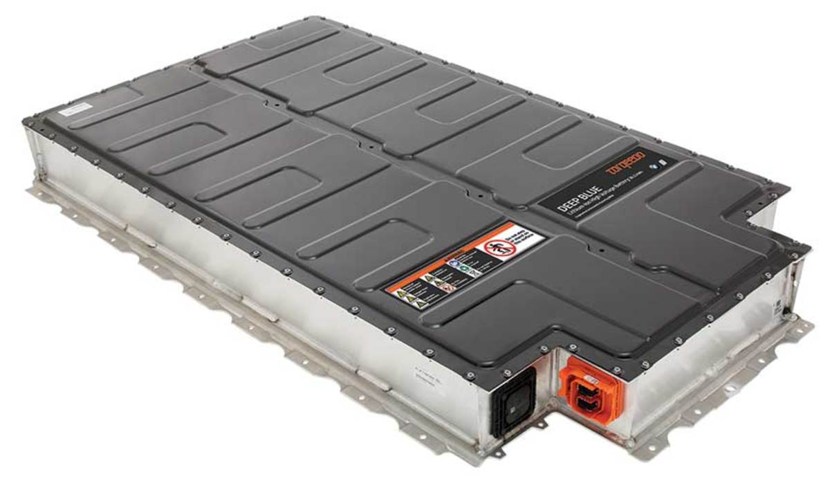 Torqeedo uses marinized BMW batteries (BMW i3 shown) for its Deep Blue inboards.