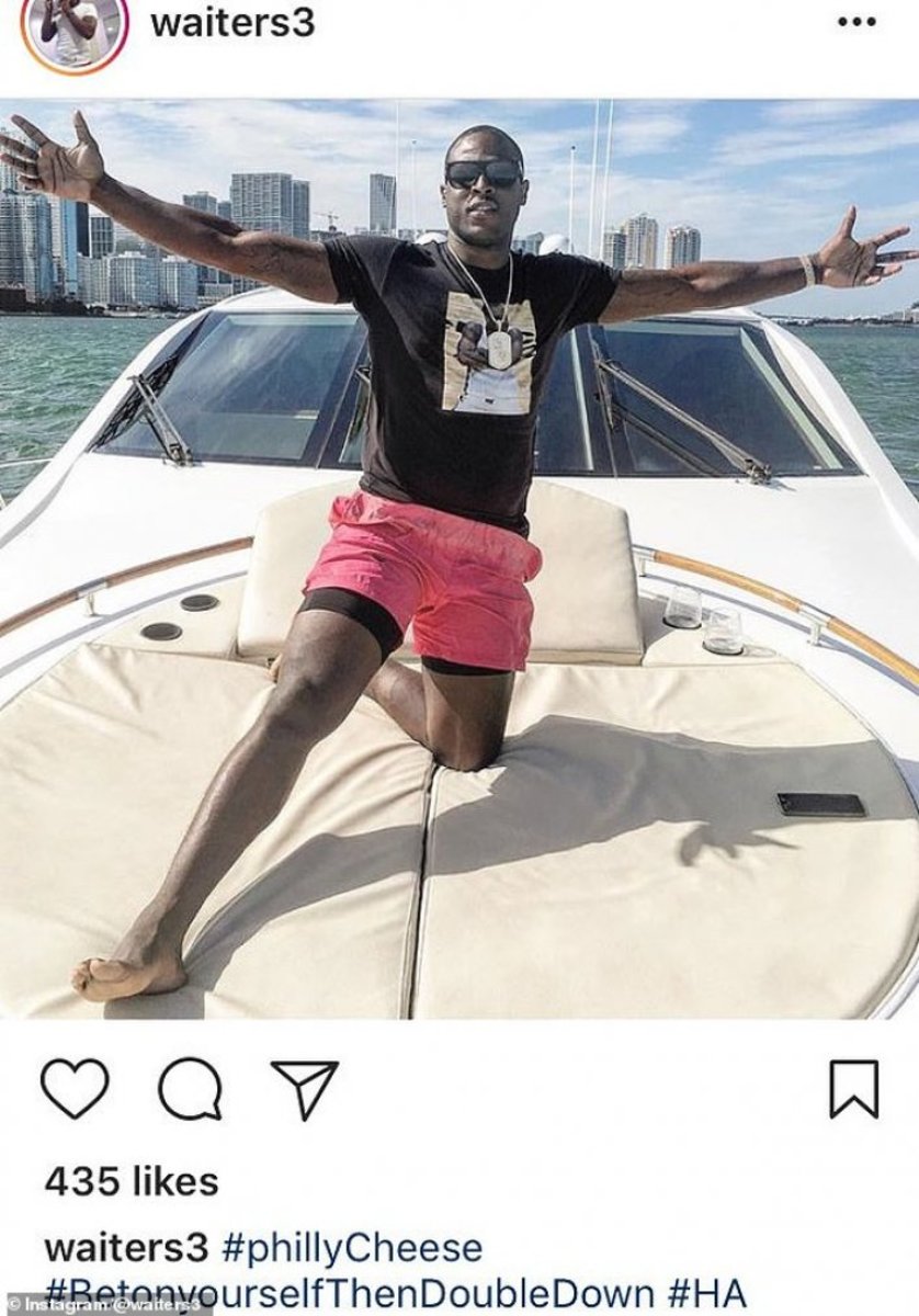 Waiters told his team he was ill, then posted this photo on Instagram.