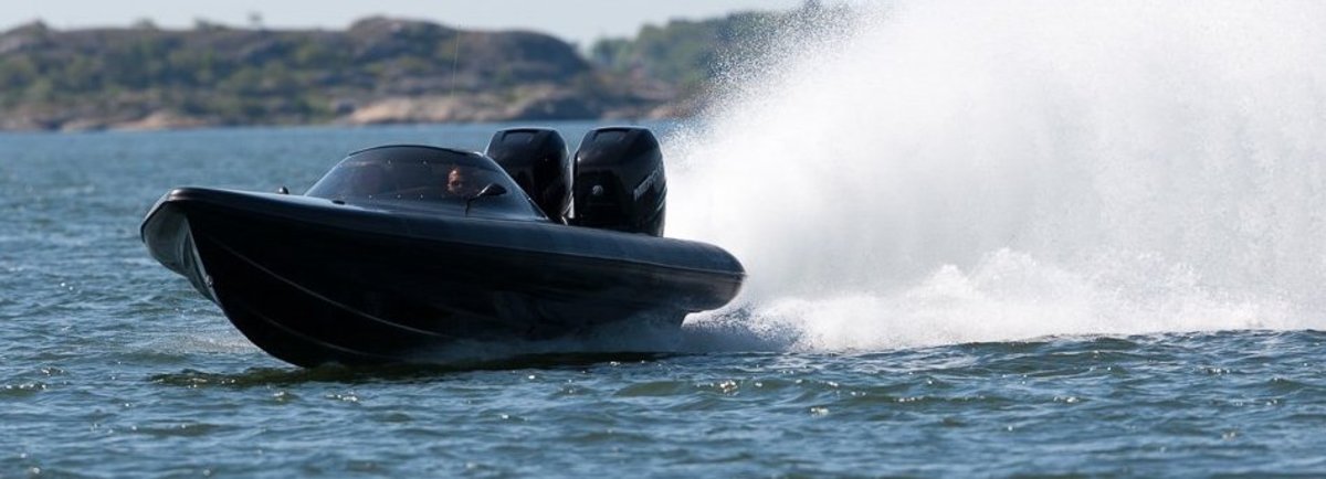 The enclosed cockpit Raven Race Rib set a new speed record for rigid hull inflatables.