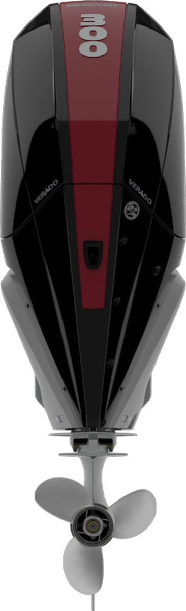 Mercury’s 300-hp V-8 is the most powerful outboard in the company’s new four-stroke series.
