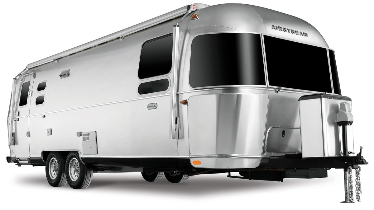 The iconic Airstream brand (their Globetrotter model is shown here) is one of the many RV companies owned by Thor Industries.