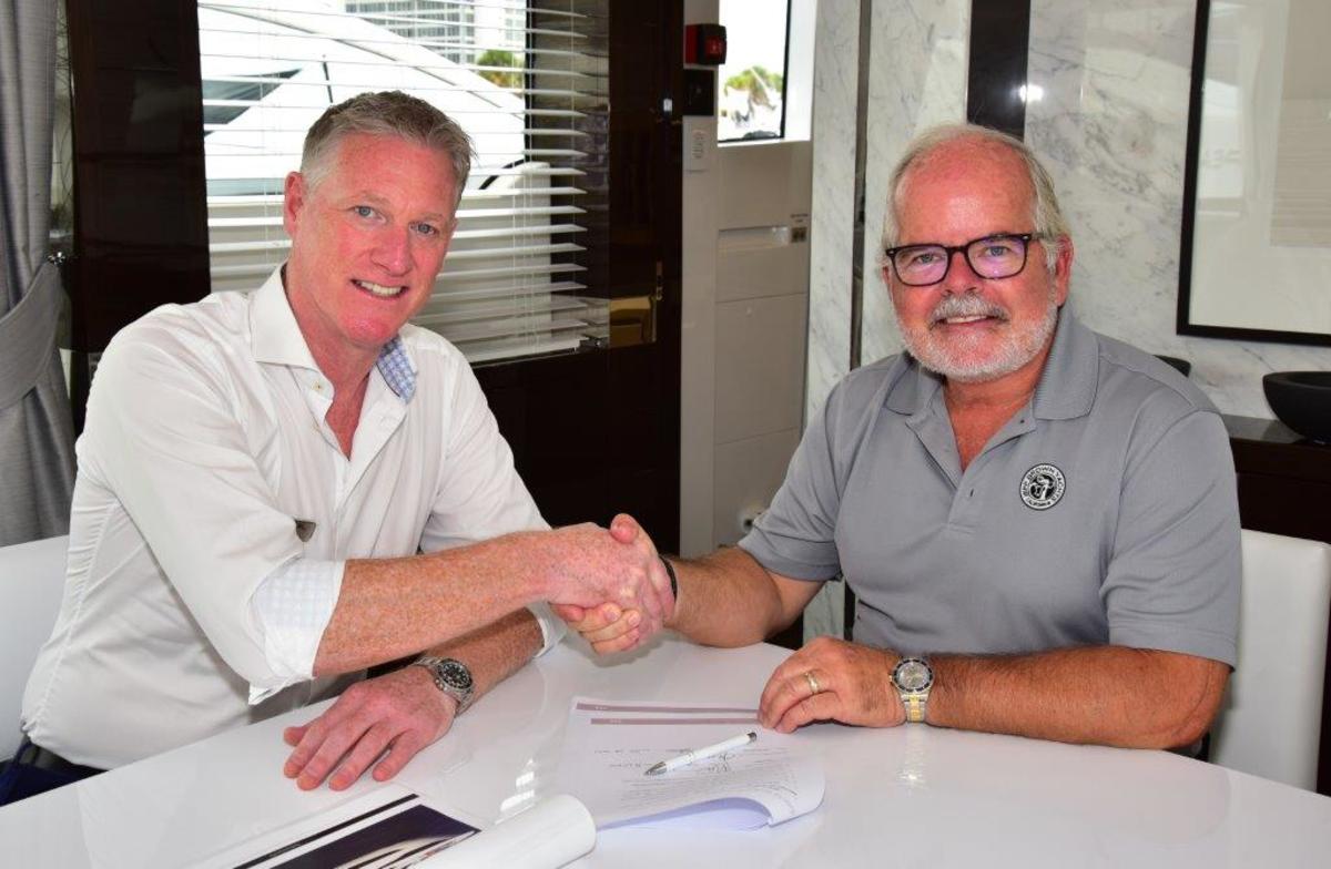 (From left) Pearl Yachts managing director Iain Smallridge and Jeff Brown.