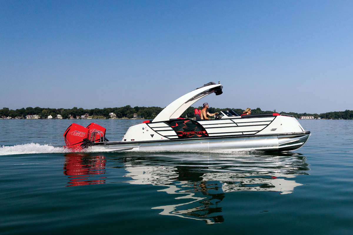 The Trifecta line is Forest Marine’s high-performance pontoon.