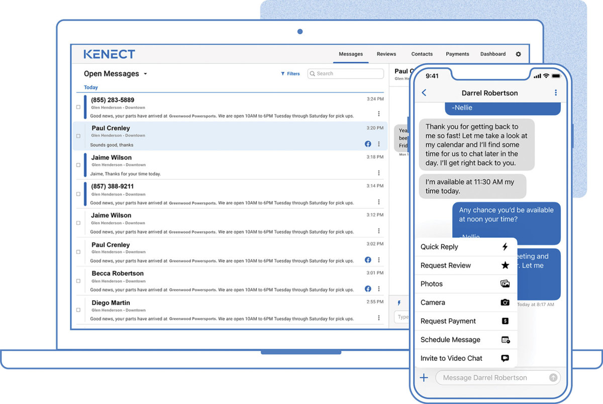 Kenect allows users to text with customers from a business number, rather than a personal cellphone.