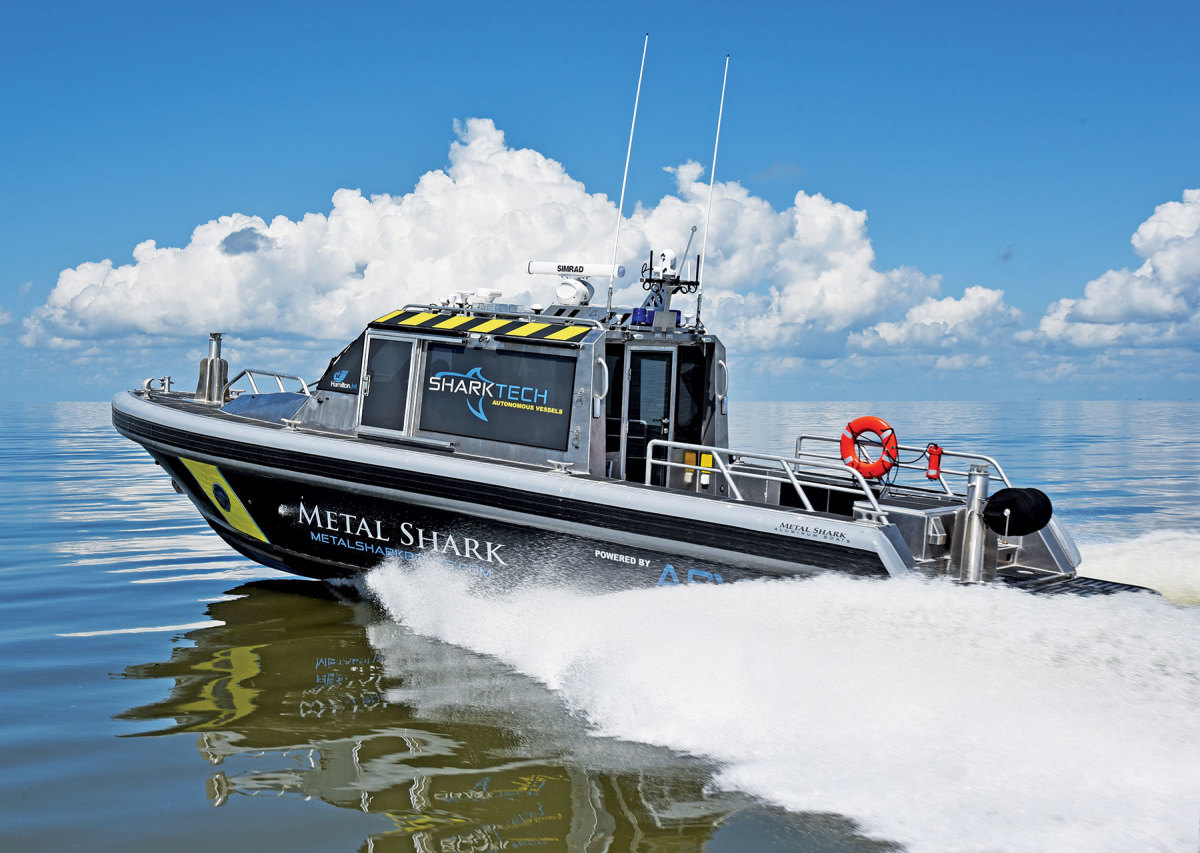 Metal Shark builds recreational, military and commercial vessels. The division that specializes in autonomous vessels is called SharkTech.