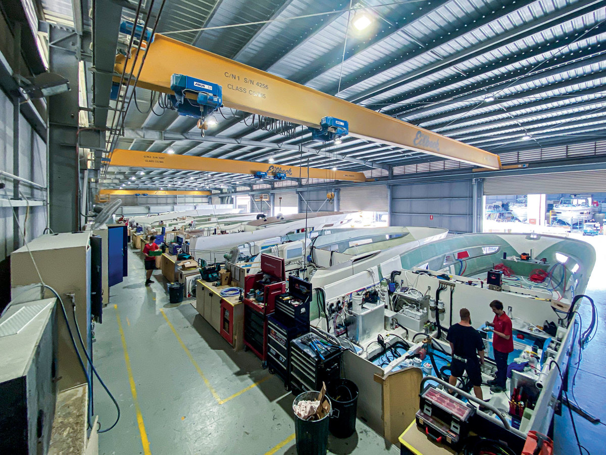 Riviera’s facility in Coomera, Queensland. The builder exports more than half 
of its annual production.