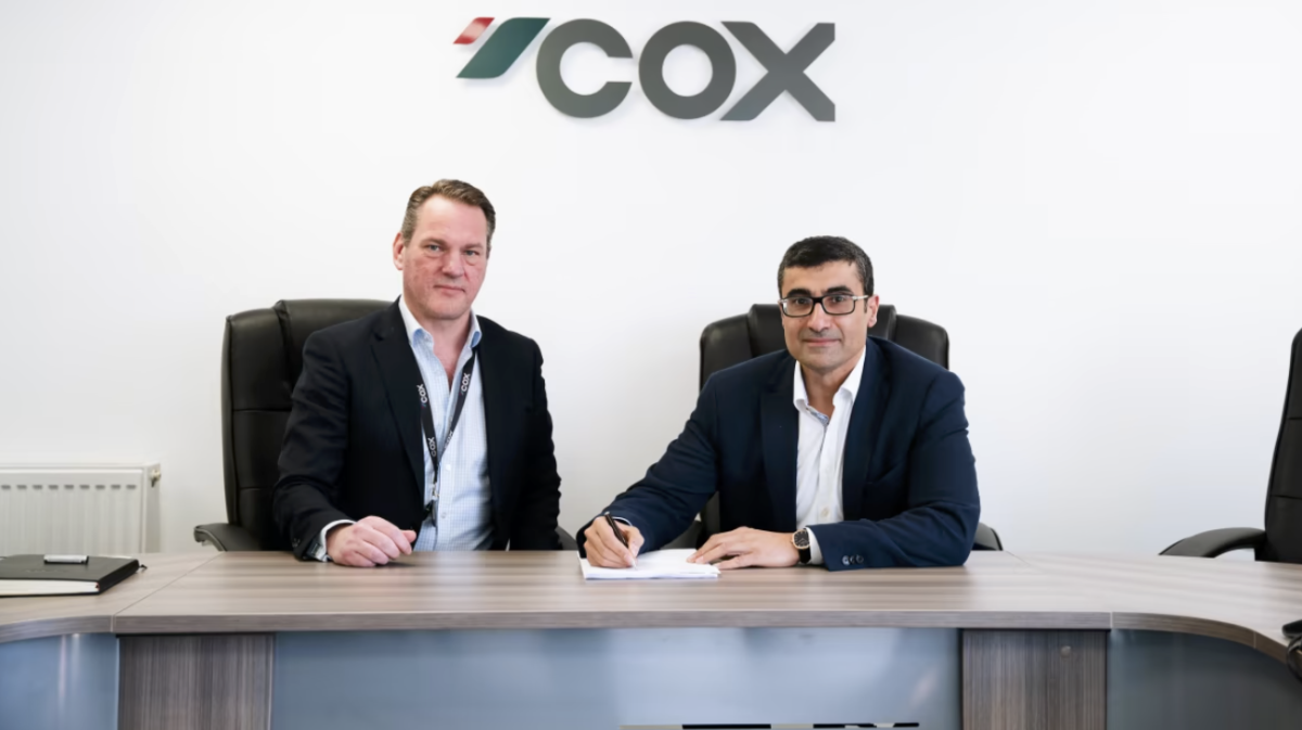 Cox Marine CEO Gavin Wesson and Gulf Yachts CEO Ghassan Al Binali.